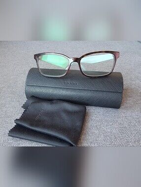 Prada VPR 18T Eyeglasses — Dark Havana Tortoise & Mint Green + Case